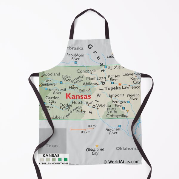 Item preview, Kansas Physical & Geographic Map designed and sold by WorldAtlas.com.