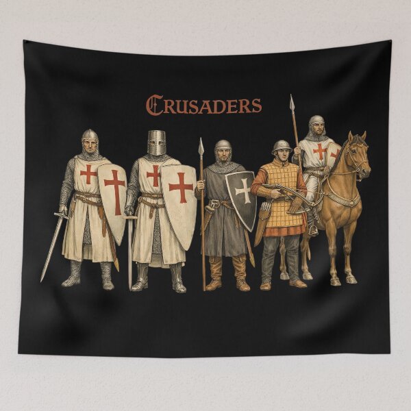 Item preview, Crusader Templar Knights Medieval Army Art designed and sold by Retr0Tshirts.