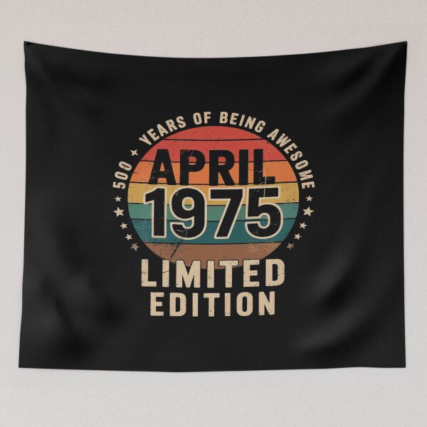 Item preview, Vintage Born In April 1975 50th Birthday 50 Year Old designed and sold by NailMolisa.