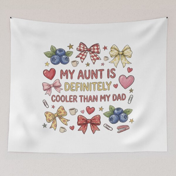 Item preview, My Aunt Is Definitely Cooler Than My Dad Funny Baby designed and sold by THREE LITTLE BEANS.