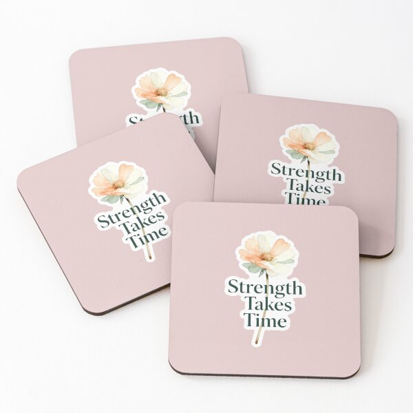 Item preview, Strength Takes Time – Soft Floral Affirmation Sticker designed and sold by Velavue .