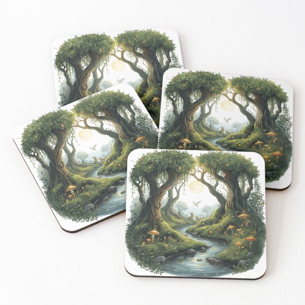 Item preview, Enchanted Forest Glow – Mystical Woodland Illustration designed and sold by catcurio.