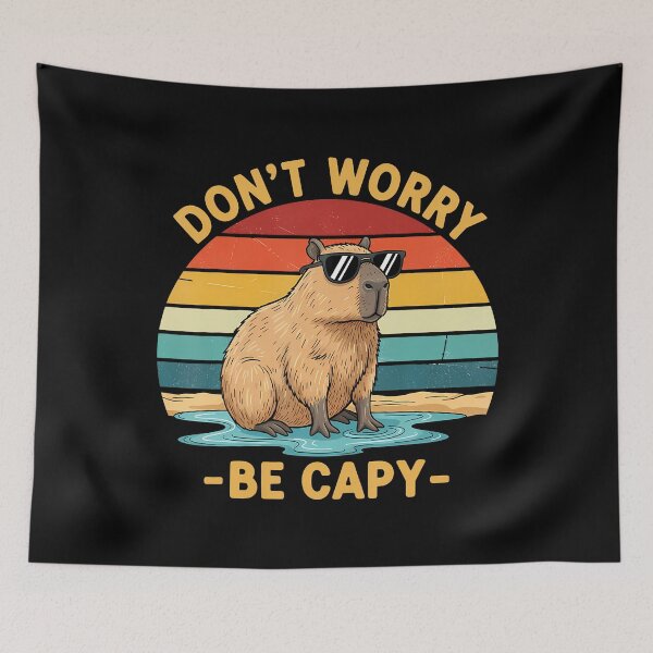 Item preview, Capybara Don't Worry Be Cappy Funny Capybara designed and sold by charitashmoqs.