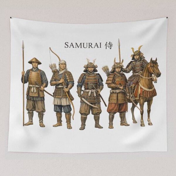 Item preview, Samurai Japanese Army Warrior Art designed and sold by Retr0Tshirts.