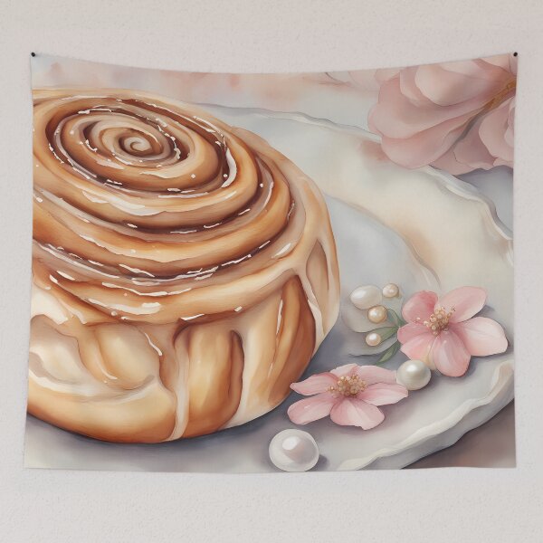 Item preview, Cinnamon Bun on Plate designed and sold by CalmnessbyChoice.