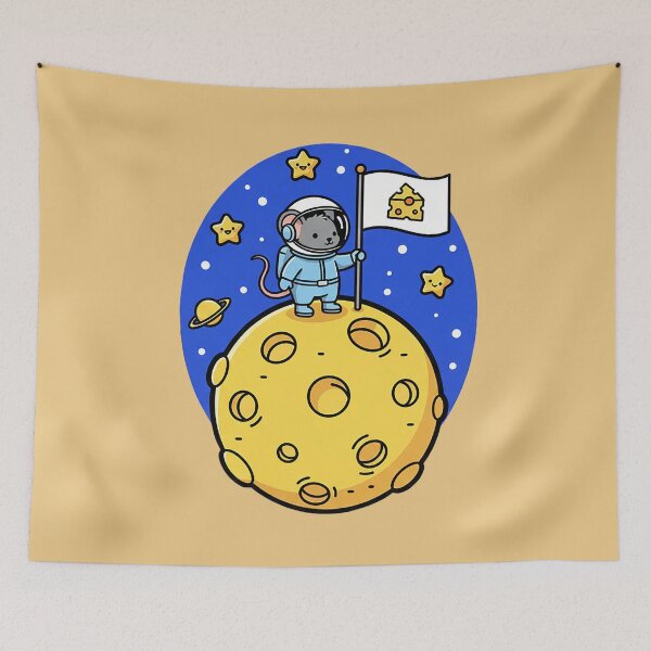 Item preview, Space mouse conquers the moon. designed and sold by FluffyGallery.
