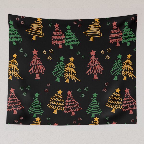 Item preview, Hand-Drawn Christmas Trees Pattern – Festive Holiday Illustration . designed and sold by Anime-Clothes1.