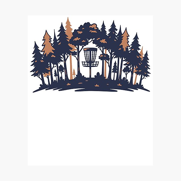 Item preview, Disc Golf Scene Forest Basket Silhouette designed and sold by LuminOrb.