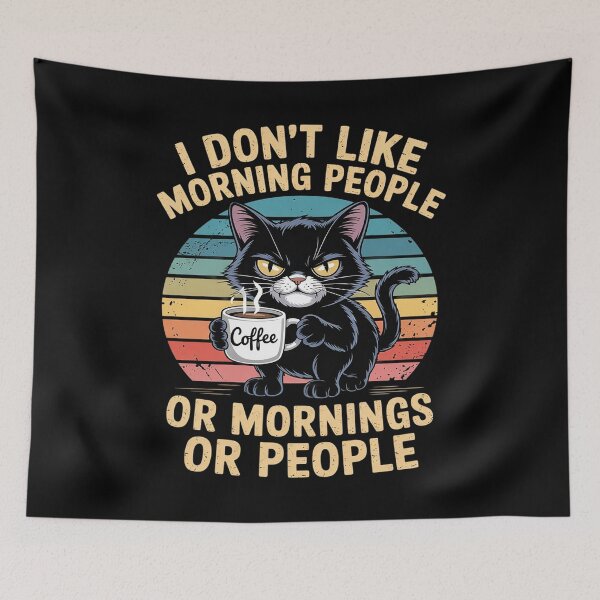 Item preview, I Hate Morning People And Mornings And People Coffee Cat  designed and sold by MyzoToyota.