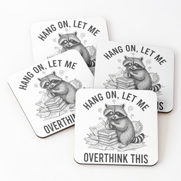 Item preview, Hang On Let Me Overthink This T-shirt, Sarcastic Raccoon Meme Gift designed and sold by THREE LITTLE BEANS.