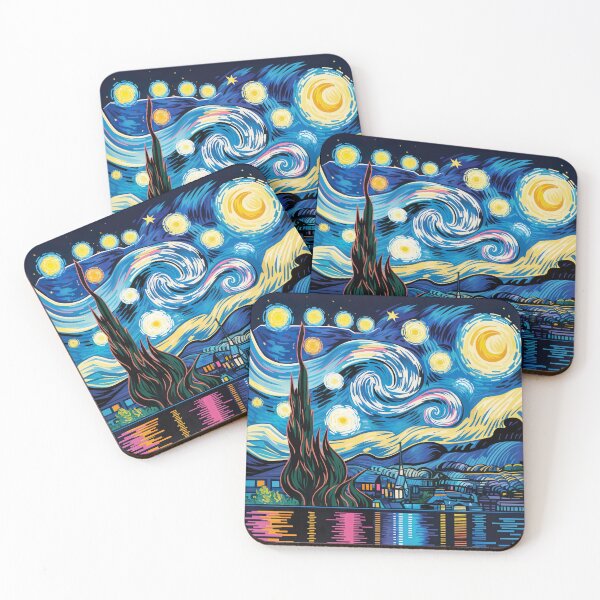 Item preview, Starry Night Reimagined | Neon Geometric Van Gogh Style Contempor designed and sold by Tamas Das.