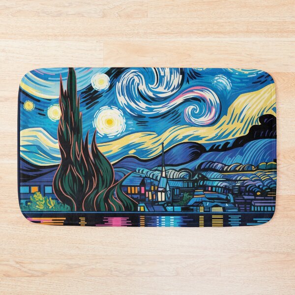 Item preview, Starry Night Reimagined | Neon Geometric Van Gogh Style Contempor designed and sold by Tamas Das.