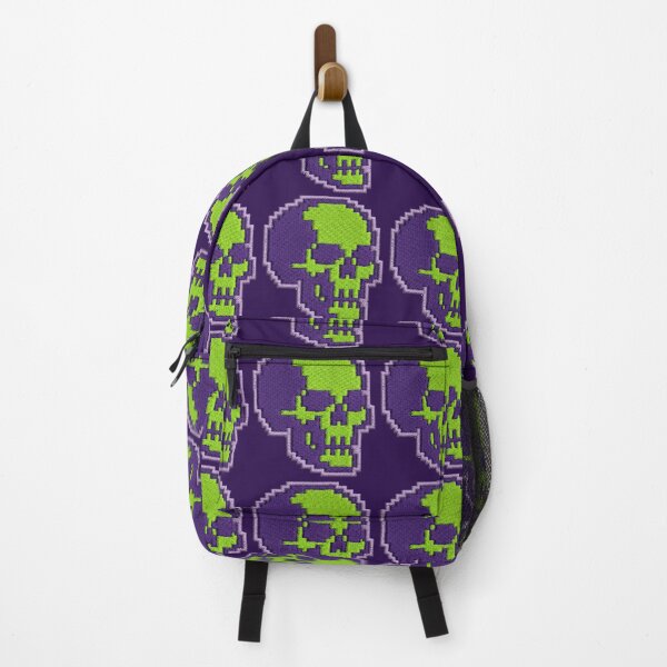 Item preview, Retro Pixel Art Embroidery Skull Patch - Neon Purple & Green designed and sold by NandaFajarSu.