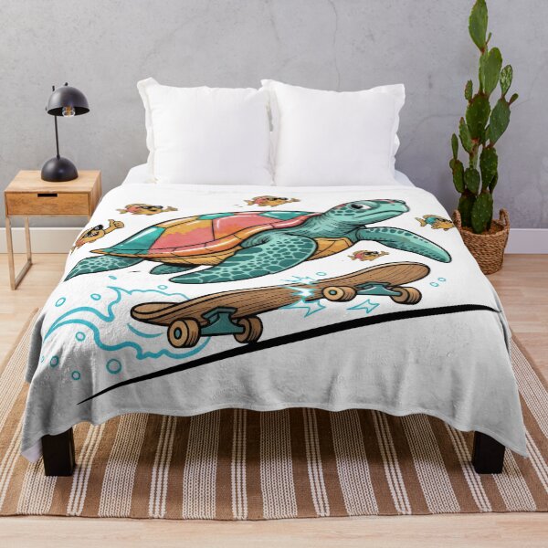 Item preview,  Radical Skater Sea Turtle Cartoon designed and sold by zoughlal.