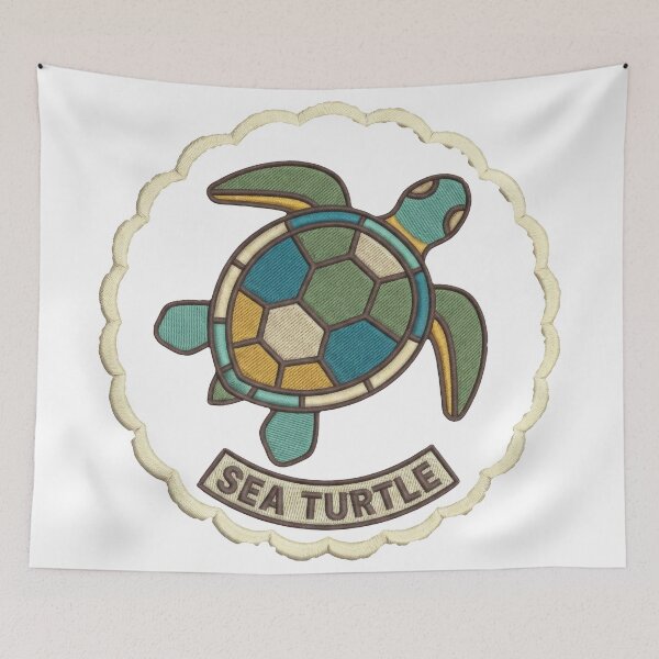 Item preview,  Faux Embroidery Sea Turtle Patch Design designed and sold by zoughlal.