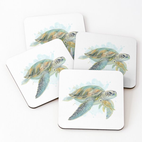 Item preview,  Realistic Swimming Mother and Baby Sea Turtle designed and sold by zoughlal.