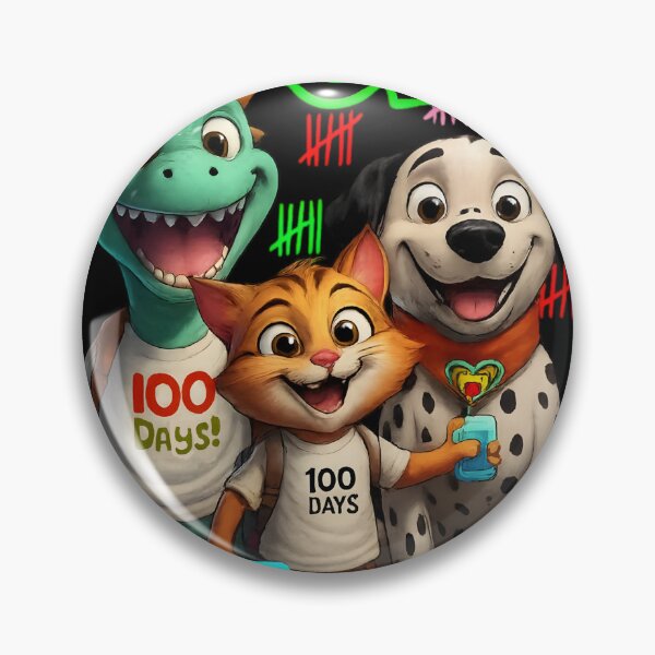 Item preview, 100th Day of School with Friends T-Shirt | Cute Dino, Cat & Dog Celebration Tee designed and sold by Hamza25const.