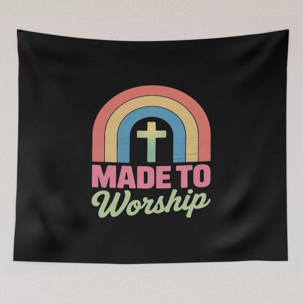 Item preview, Made to worship the Lord Adoration Rainbow Christian Faith designed and sold by Shannon Bosley.