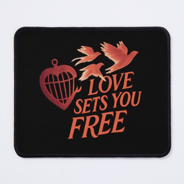 Item preview, Love Sets You Free - Heart Cage & Birds Illustration designed and sold by MKreative Studio.