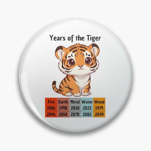 Item preview, Chinese Zodiac Tiger Years | Endearing Animal Illustration designed and sold by Pets & Memes & Stuff.