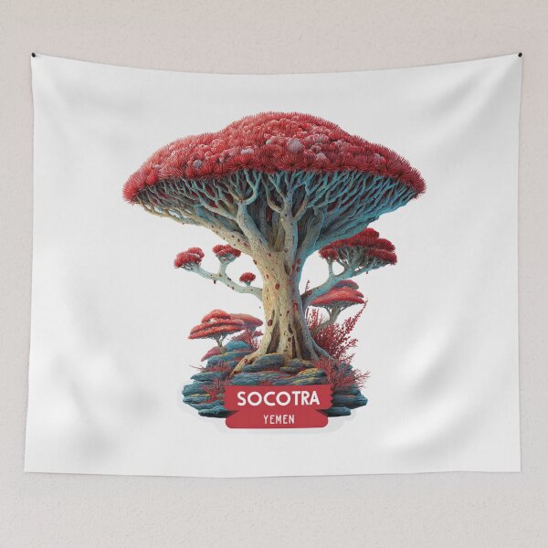 Item preview, Socotra Dragon Blood Tree Yemen Vintage Travel Sticker Design designed and sold by Blurbean.