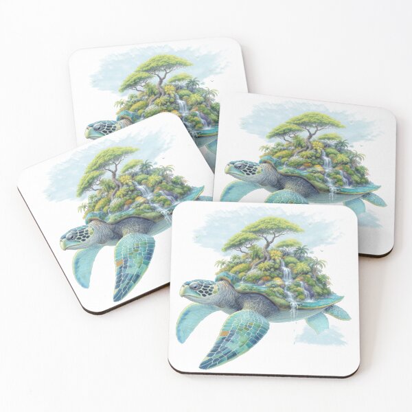 Item preview,  Mythical Island Turtle Waterfall Fantasy Art designed and sold by zoughlal.