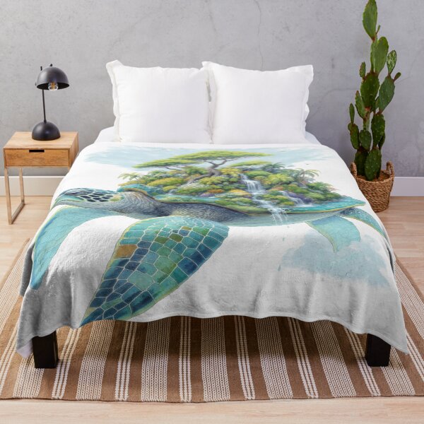 Item preview, Mythical Island Turtle Waterfall Fantasy Art designed and sold by zoughlal.