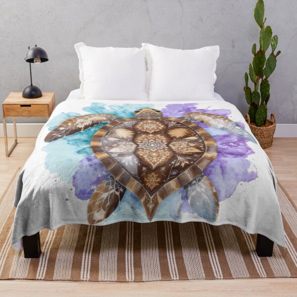 Item preview, Earthy Sepia Boho Mandala Sea Turtle designed and sold by zoughlal.