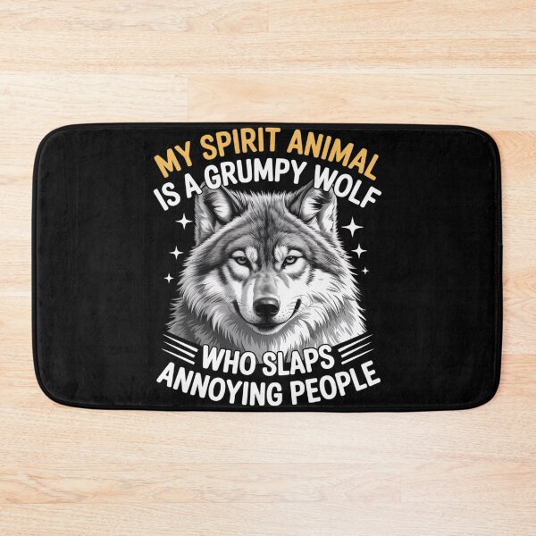 Item preview, My Spirit Animal Is A Grumpy Wolf Who Slaps Annoying People2  designed and sold by MarryIsMonth.