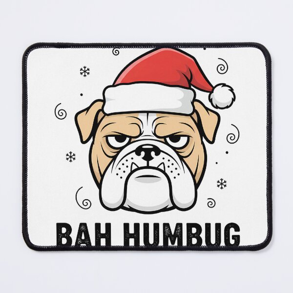 Item preview, Grumpy Bulldog Christmas Bah Humbug designed and sold by digisetumedia.
