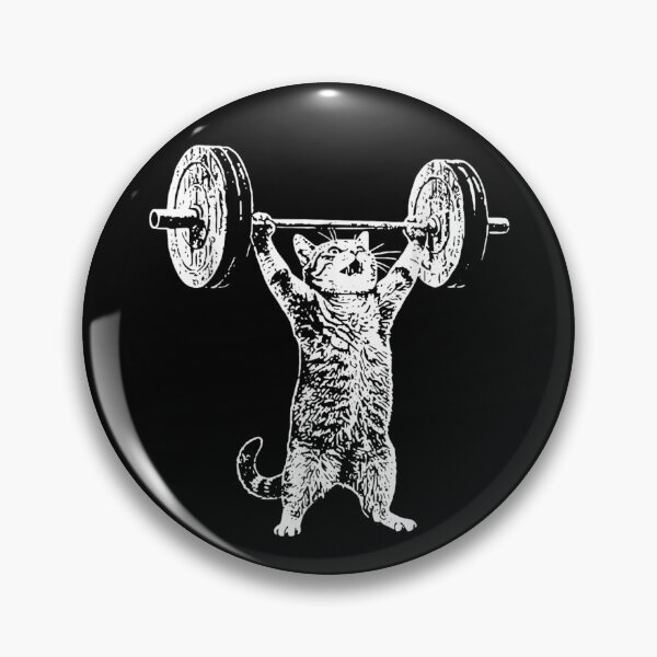 Item preview, Funny Strong Cat Weightlifting Illustration For Gym Motivation designed and sold by Suzu Comena.
