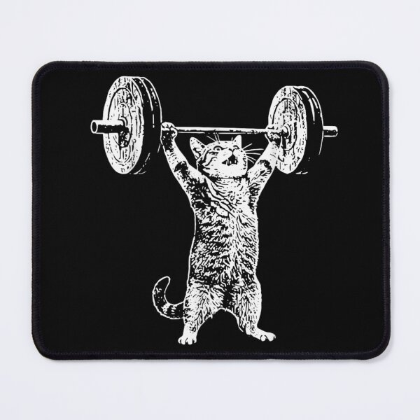 Item preview, Funny Strong Cat Weightlifting Illustration For Gym Motivation designed and sold by Suzu Comena.