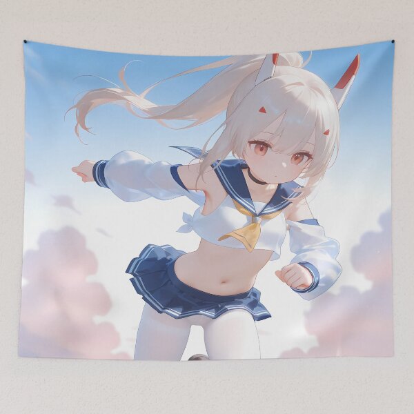 Item preview, Ayanami Running By The Sea Azur Lane Anime Girl designed and sold by thedarvills.
