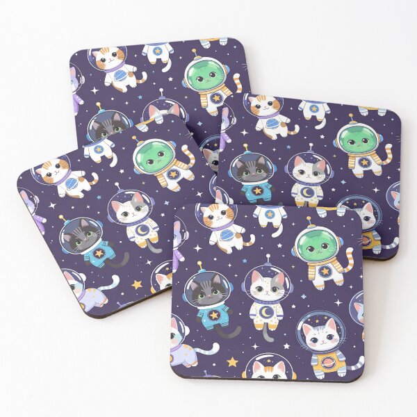 Item preview, Cute Astronaut Cats Space Pattern designed and sold by SassyArtistry.