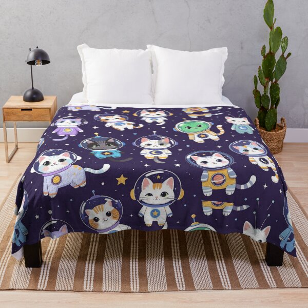 Item preview, Cute Astronaut Cats Space Pattern designed and sold by SassyArtistry.