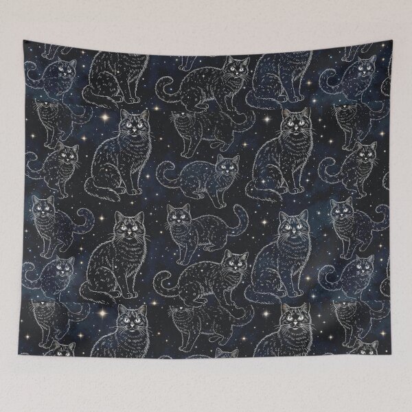 Item preview, Cosmic Cat Constellation Pattern designed and sold by SassyArtistry.