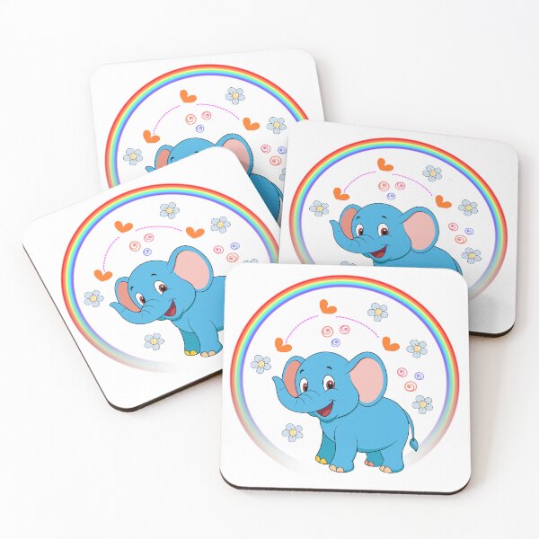 Item preview, Smiling Elephant Rainbow Illustration designed and sold by Love3Happy.