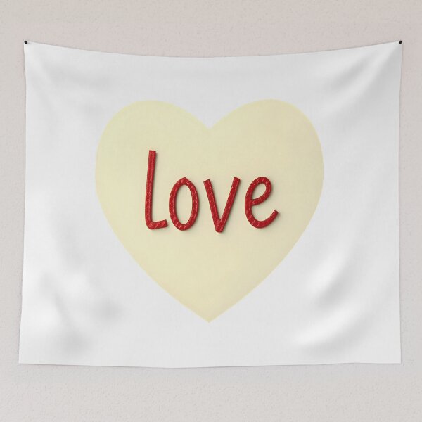 Item preview, The word “Love” in red inside a beige heart designed and sold by Beleza e Estilo.