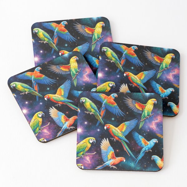 Item preview, Colorful Parrots Flying in Space designed and sold by SassyArtistry.