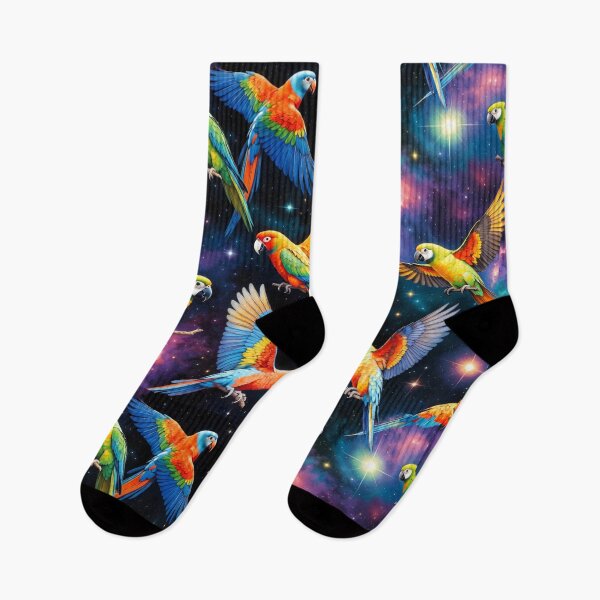 Item preview, Colorful Parrots Flying in Space designed and sold by SassyArtistry.