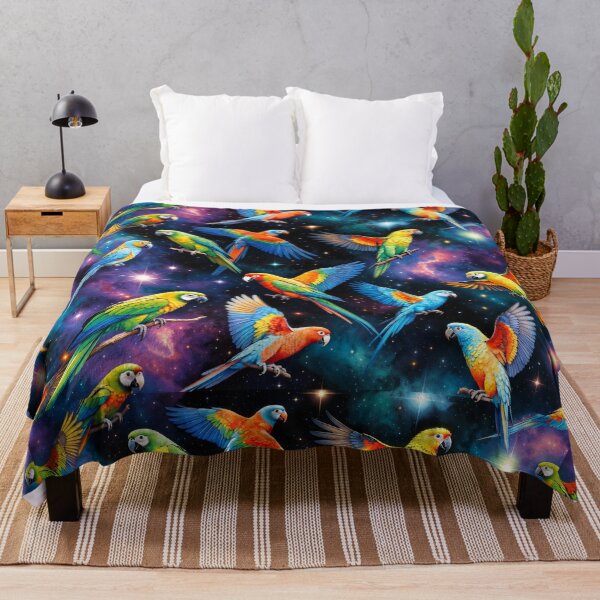 Item preview, Colorful Parrots Flying in Space designed and sold by SassyArtistry.