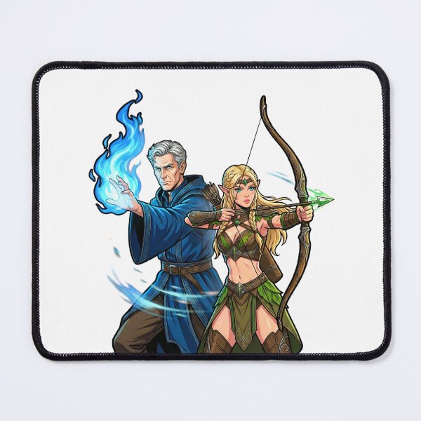 Item preview, Arcane Fire & Elven Arrows: Human Mage & Elven Ranger designed and sold by SkinnyFlatWhite.