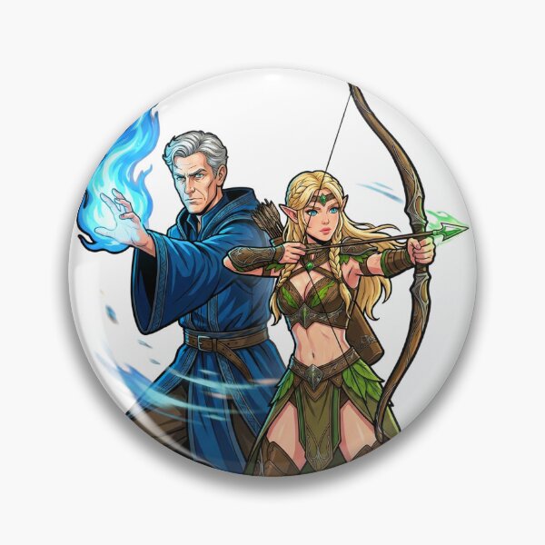 Item preview, Arcane Fire & Elven Arrows: Human Mage & Elven Ranger designed and sold by SkinnyFlatWhite.