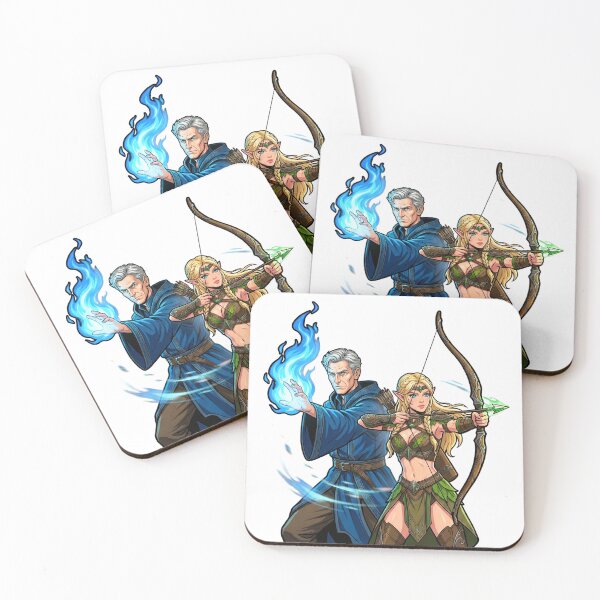 Item preview, Arcane Fire & Elven Arrows: Human Mage & Elven Ranger designed and sold by SkinnyFlatWhite.