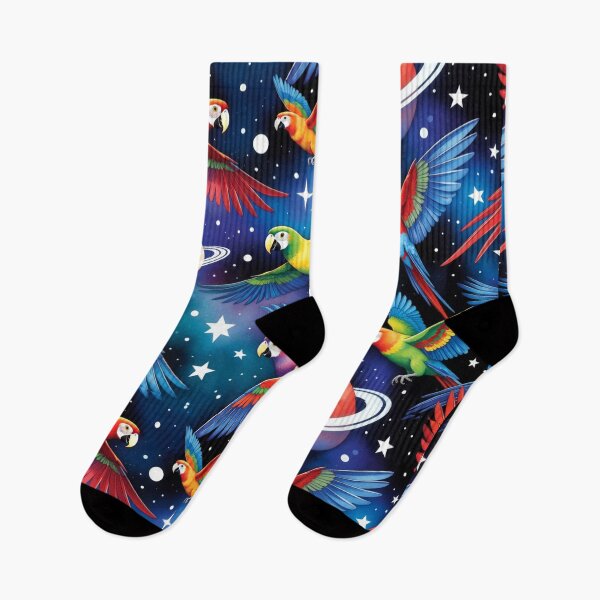 Item preview, Colorful Parrots Flying in Space designed and sold by SassyArtistry.