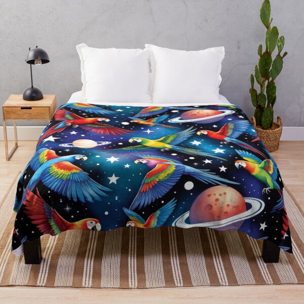 Item preview, Colorful Parrots Flying in Space designed and sold by SassyArtistry.