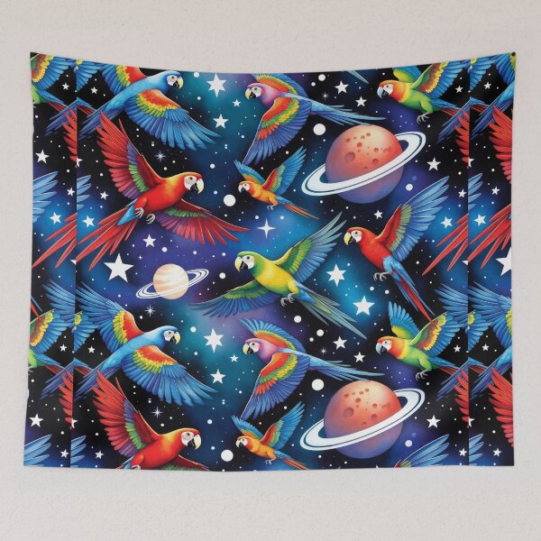 Item preview, Colorful Parrots Flying in Space designed and sold by SassyArtistry.