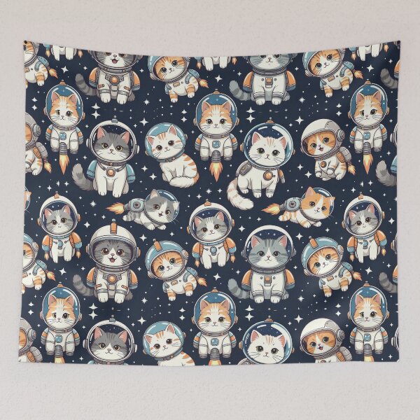 Item preview, Cute Astronaut Cats Pattern designed and sold by SassyArtistry.