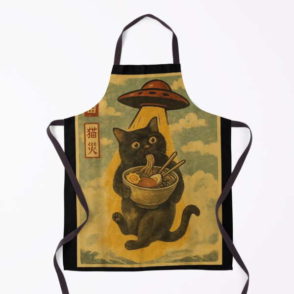 Item preview, Surreal Cat Abduction Illustration Mixing Food Humor And Sci Fi designed and sold by WilliaMaler.