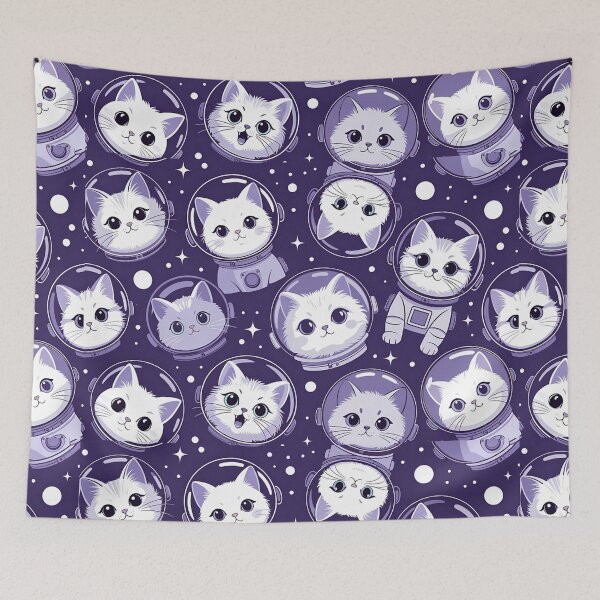 Item preview, Purple Astronaut Cat Pattern designed and sold by SassyArtistry.